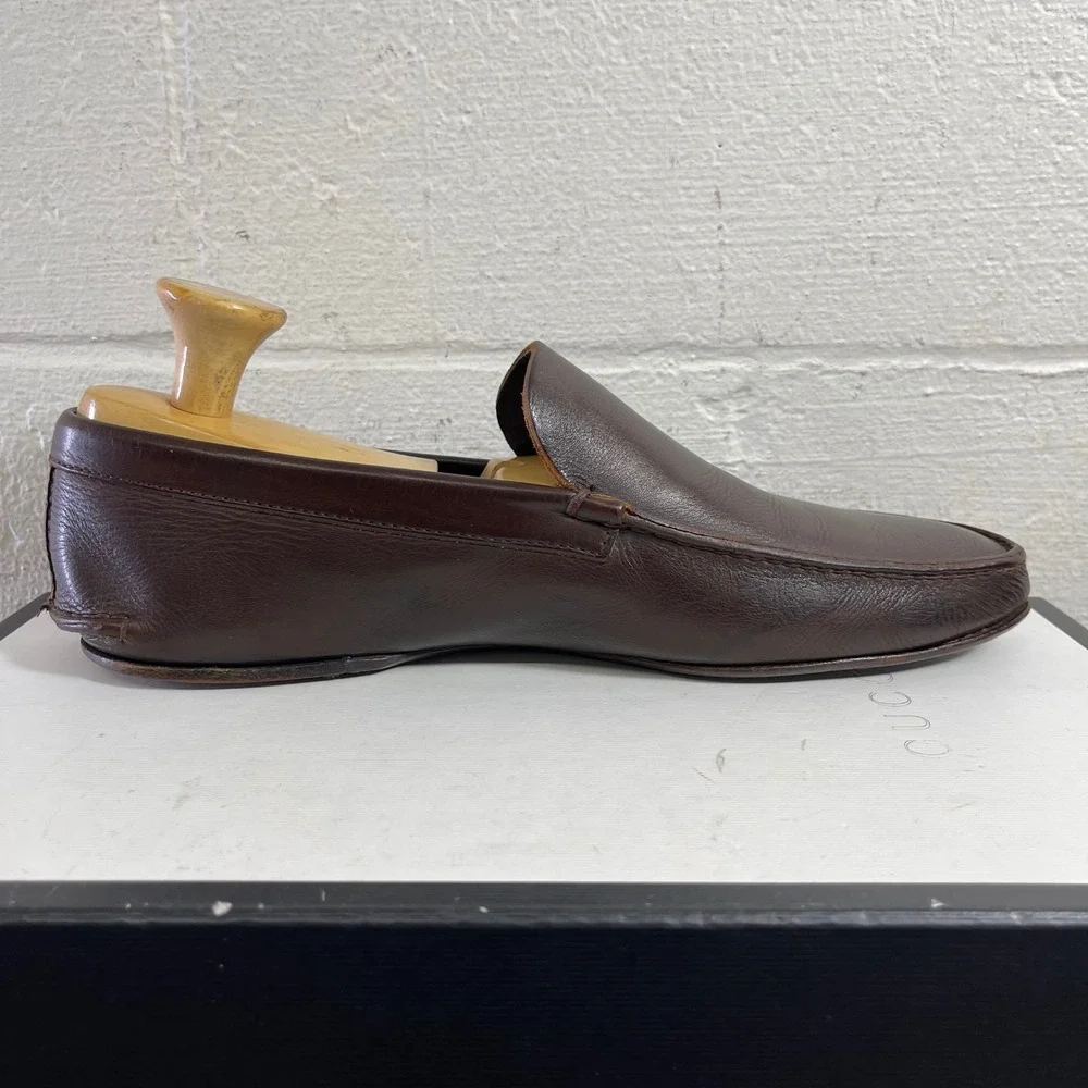Jil Sanders Brown Leather Loafers Slip On Dress Shoes Mens 10 D Italy Made‎